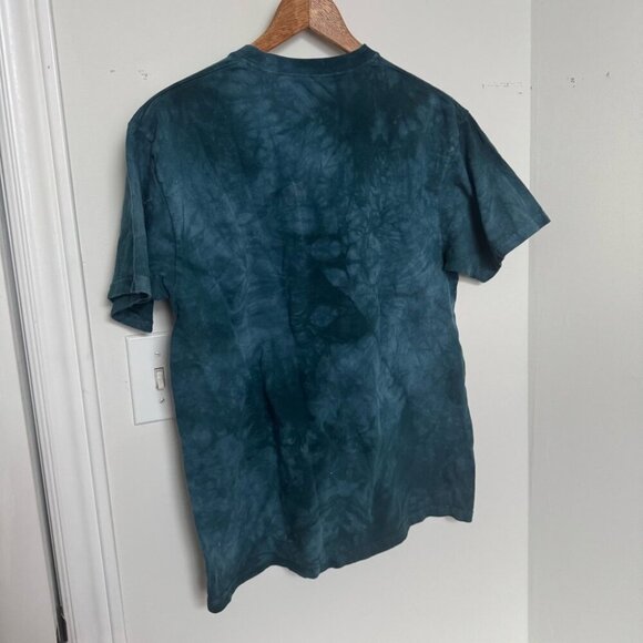 The mountain Blue Graphic Wolf T-Shirt moon //granola hippie M - Picture 6 of 7